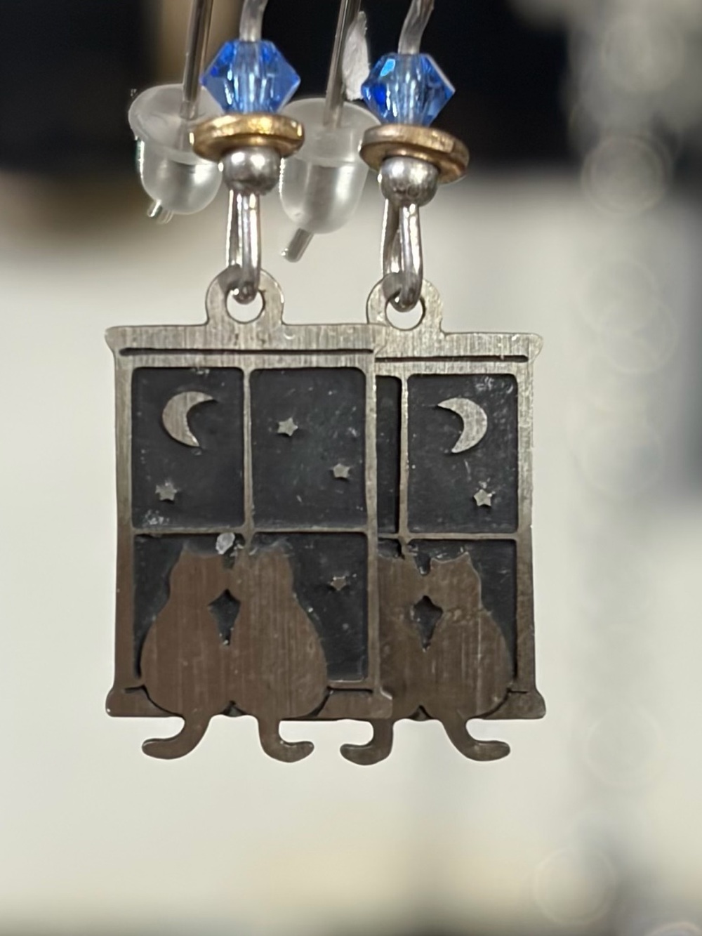 Sienna sky kitty love earrings Sterling silver earwires